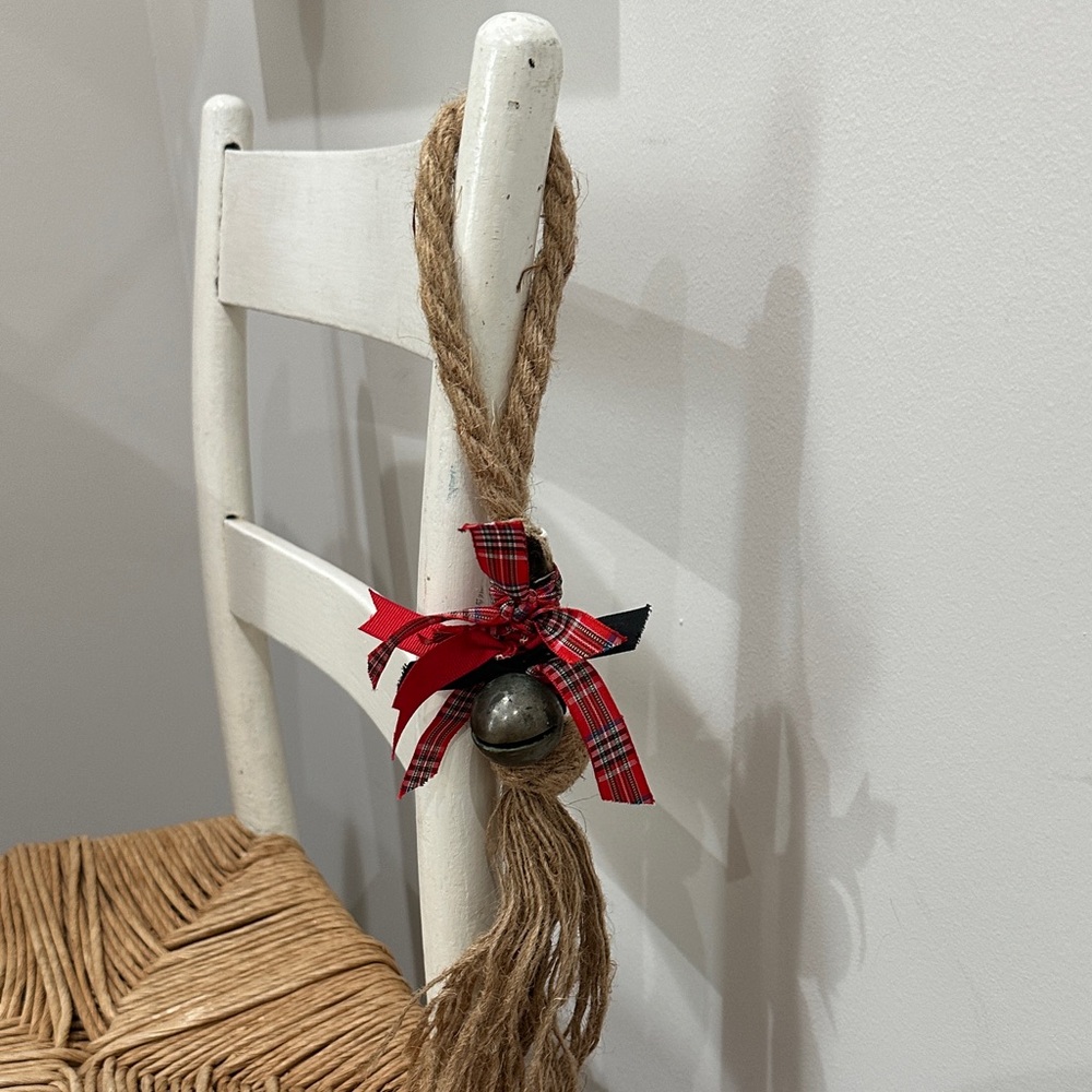 Festive Red and Black Tartan Holiday Chair Decoration
